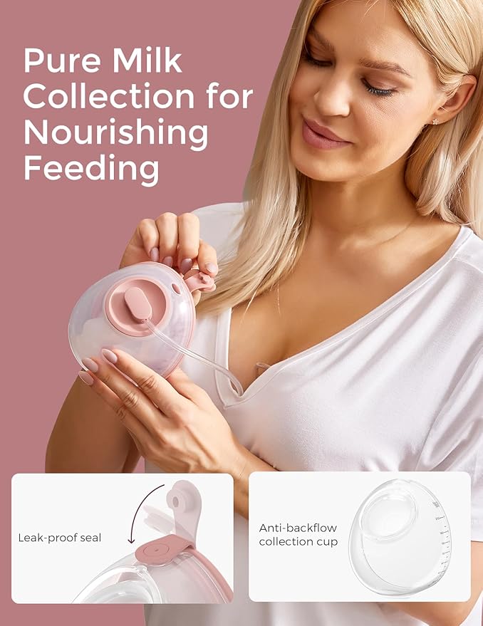 Momcozy Breast Pump V2 Pro Ultra-Lightweight, Hands-Free & Portable Wearable Pump with Upgraded Integrated DoubleFit Flange, Quiet & Leak-Proof Electric Pump, 3 Modes|9 Levels, 17/19/21/24mm