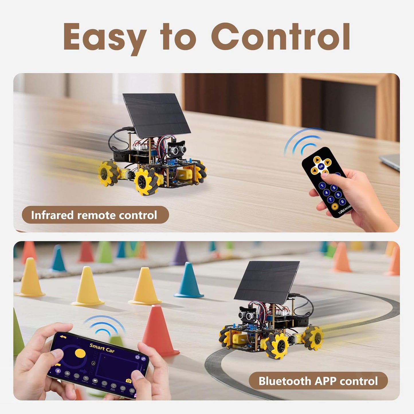 Robotics Kit for Kids Ages 8–12,ACEBOTT STEM Robot Car with Solar Powered,Compatible with Arduino & Scratch,STEM Toys for Boys Ages 8–12,App & Remote Control,Programmable ESP32,Gift for Boys and Girls