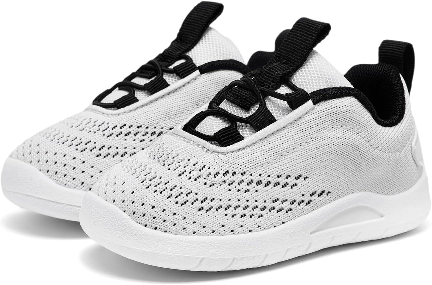 MORENDL Toddler Slip On Sneakers Baby Walking Shoes Non-Slip Breathable Unisex Pink Mesh Lace-Up Athletic Sneakers Infant Running Shoes