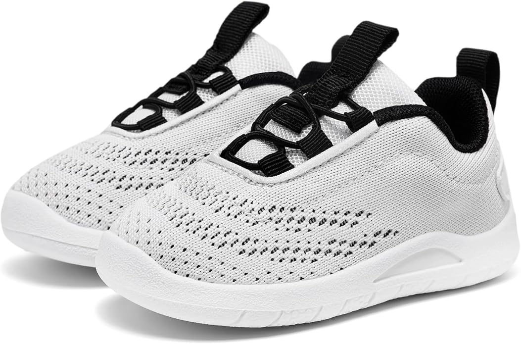 MORENDL Toddler Slip On Sneakers Baby Walking Shoes Non-Slip Breathable Unisex Pink Mesh Lace-Up Athletic Sneakers Infant Running Shoes