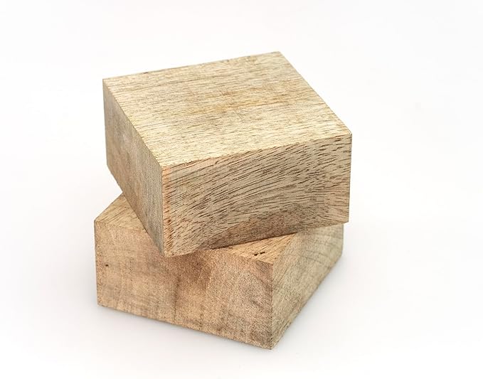 Exotic Wood Zone Mango Wood Unfinished Wood Bowl Blanks Kiln Dried | Hardwood Square Blocks for DIY Woodworking Enthusiasts Wood Pieces for Wood Crafts and Projects (8" x 8" x 3")