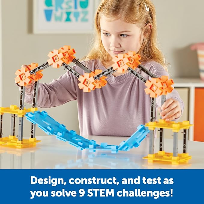 Learning Resources STEM Explorers Bridge Builders, Ages 5+, STEM Toys, STEM Building Toys, STEM Kits, Kids STEM Projects, Build It Yourself Toys,72 Pieces