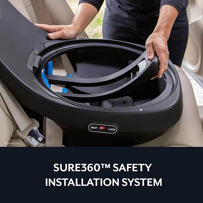 Evenflo Revolve360 Slim 2-in-1 Rotational Car Seat with Quick Clean Cover (Salem Black)