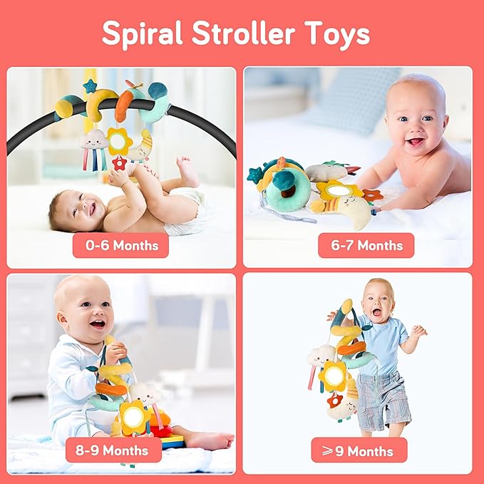 Car Seat Toys for Babies 0-6 Months Boys Girls Stroller Toys, Newborn Toys 0 3 Months Brain Development, Baby Toy Infant Toy for Carseat Stroller Crib Baby Gym for 0 3 6 9 12 Months
