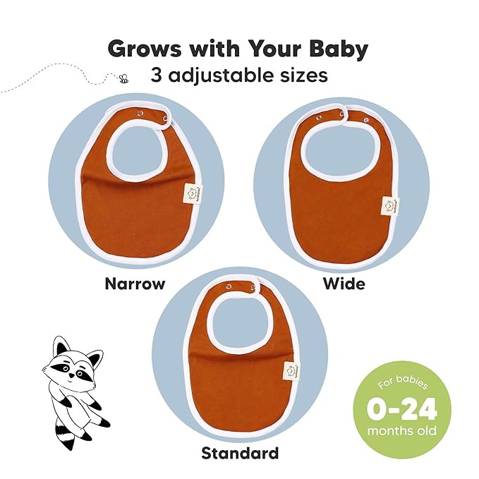 8-Pack Organic Baby Bibs for Boys, Girls - Soft Cotton Drooling and Teething Bibs for Baby Girl & Boy, Extra Absorbent, Easy to Clean & Put On for Toddler, Newborn, Infant 0-24 Months (Basics)