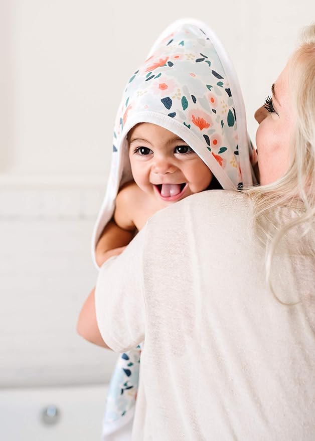 Copper Pearl Premium Knit Hooded Bath Towel with Terry Cloth Interior Leilani