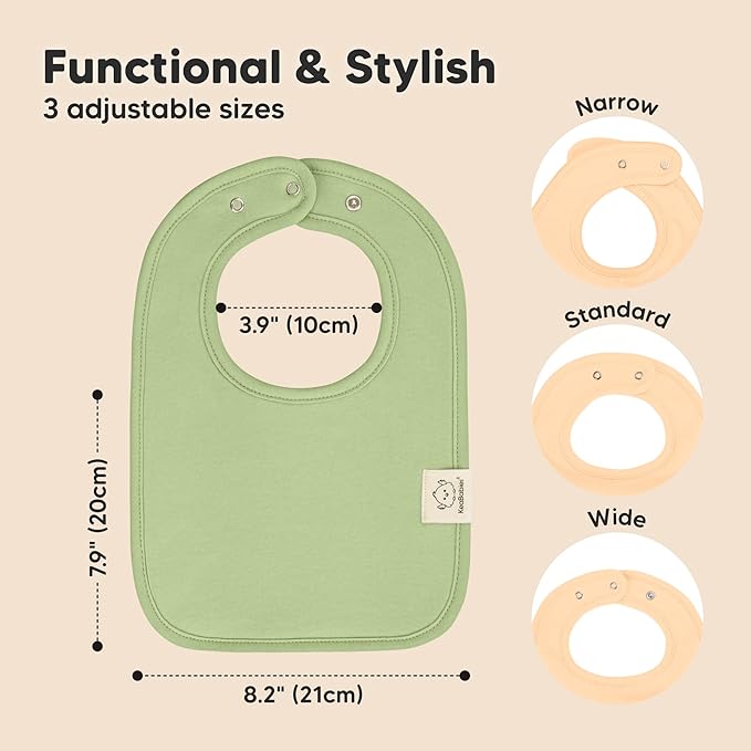 KeaBabies 8-Pack Organic Baby Bibs for Boys, Girls - Super Absorbent Cotton Drool Bibs for Baby Girl & Boy, Teething Toddler, Drooling Newborn, Ultra Soft & Machine Washable (Dew)