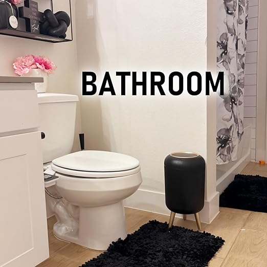 URALFA Motion Sensor Trash Can with Lid, 3 Gallon / 11 L Automatic Bathroom Trash Can, Touchless Trash Bin, Smart Plastic Garbage Can with Removable Legs for Bathroom, Bedroom, Kitchen, Office, Black