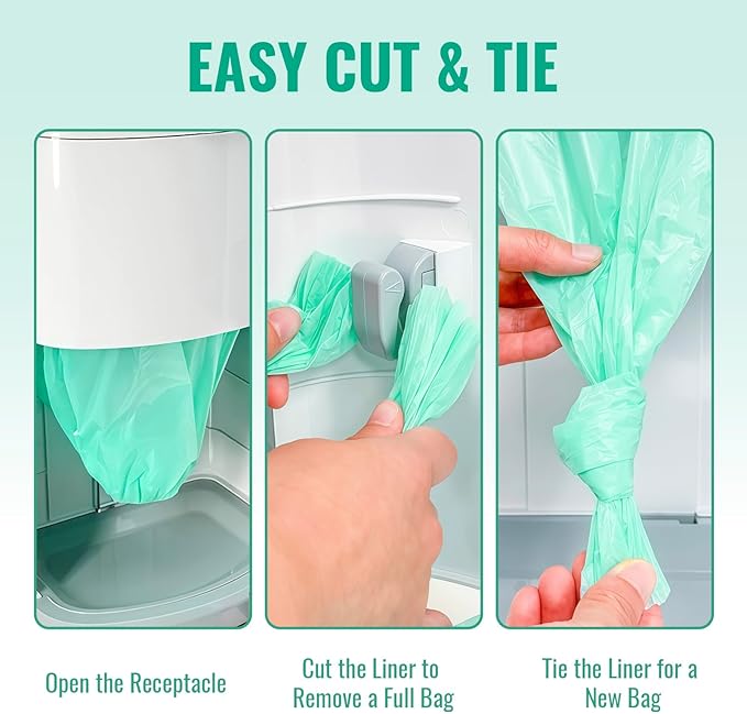 Diaper Bucket Replacement Bags, 2 Rolls Extra Thick, Leak-Proof &Odor Blocking, For Adult Diaper Systems, Diaper Pails, Toilet &Yard Waste, Thickened Diaper Pail Refill Bags Hold Up to 1328 Diapers