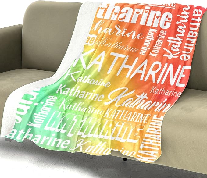 Personalized Custom Blankets with Name Monogrammed Blankets for Adults, Kids, Baby - Gifts for Women, Men, Girls, Boys