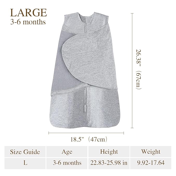 Swaddle-Blanket Baby Girl & Boy Swaddles Newborn Infant Transition 100% Cotton Wrap Blankets, 3-Way Adjustable Wearable Blanket, TOG 1.0 (Lamb, 3-6 Month)