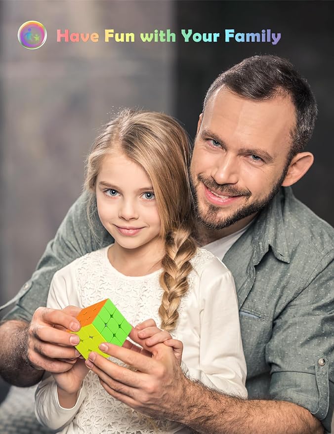 Roxenda Speed Cube Set, Speed Cube Bundle of 2x2x2 and 3x3x3 Cube Smoothly Magic Cube Collection for Kids Teens & Adults [2 Pack] (Stickerless)