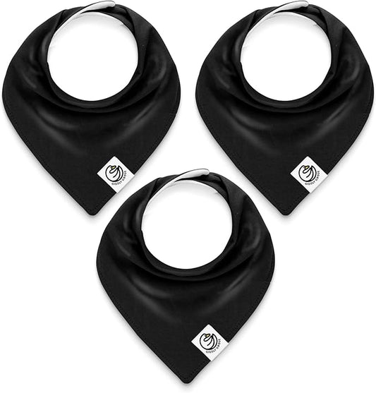3 Pack Baby Bibs for Boys & Girls | Cotton, Absorbent Drooling & Teething Bib | Thick, Adjustable Snap-on