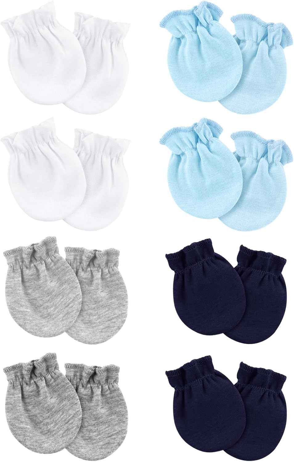 Newborn Baby Mittens No Scratch Cotton Elastic Wrist Gloves Infant Toddler Mittens for Baby Boy Girl 0-6 Months