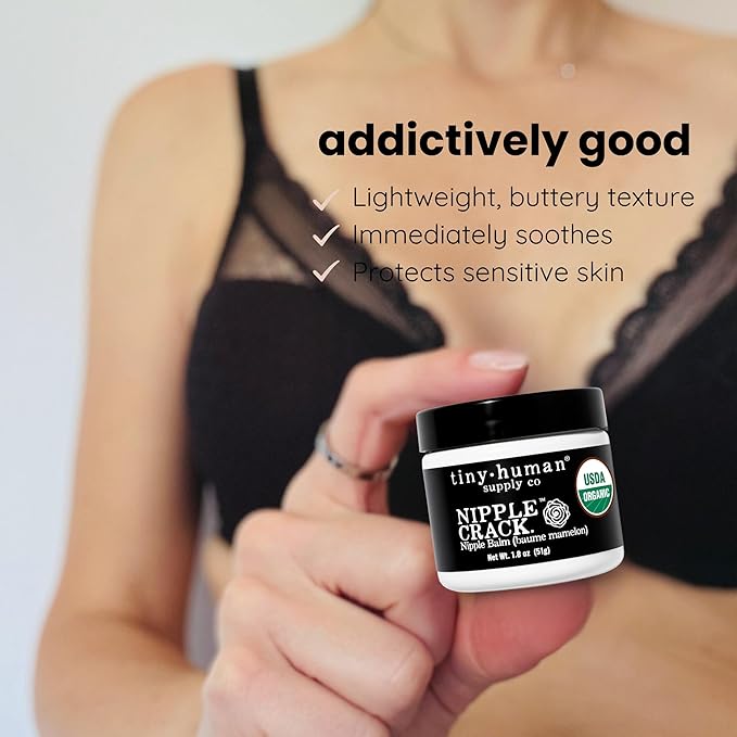 Organic Nipple Cream, Nipple Crack Lanolin Free Nipple Butter, Balm for Breastfeeding Mother, No Need to Wash Off, Safe for Baby and Mama