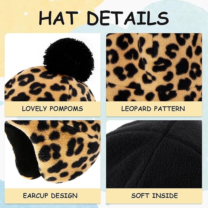 Duoyeree Kids Beanie Hat for Boys Girls Pom-pom Kint Hats Cozy Lining Winter Skull Cap