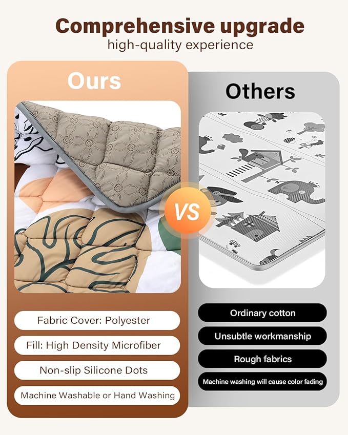 Baby Play Mat 71"x59", Non-Slip Baby Mat for Floor, Soft Thicker Playpen Mat, Portable Playmat, Crawling Mat for Babies, Toddlers & Infants to Play and Learn（Boho）