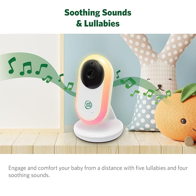 LeapFrog LF2415 Baby Monitor, 5” IPS LCD Screen, 1000ft Range, Night Vision, Soothing Lullabies, NightLight, 2-Way Audio, Temperature Sensor, SecureTransmission No WiFi