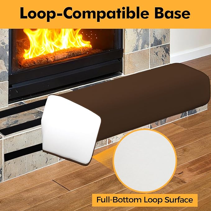 Thick Memory Foam Fireplace Baby Proofing, 71x15 in Soft Hearth Cover Baby Proof, Hearth Cushion Fireplace Protectors for Children Proofing, Edge Protector, Brown