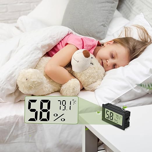 Humidity Meter Indoor Thermometer 6-Pack Mini Digital Thermometer Hygrometer Indoor Temperature Humidity Meters Gauge LCD Display Fahrenheit (℉) for Humidors, Greenhouse, Reptile Tank, Cellar, Closet