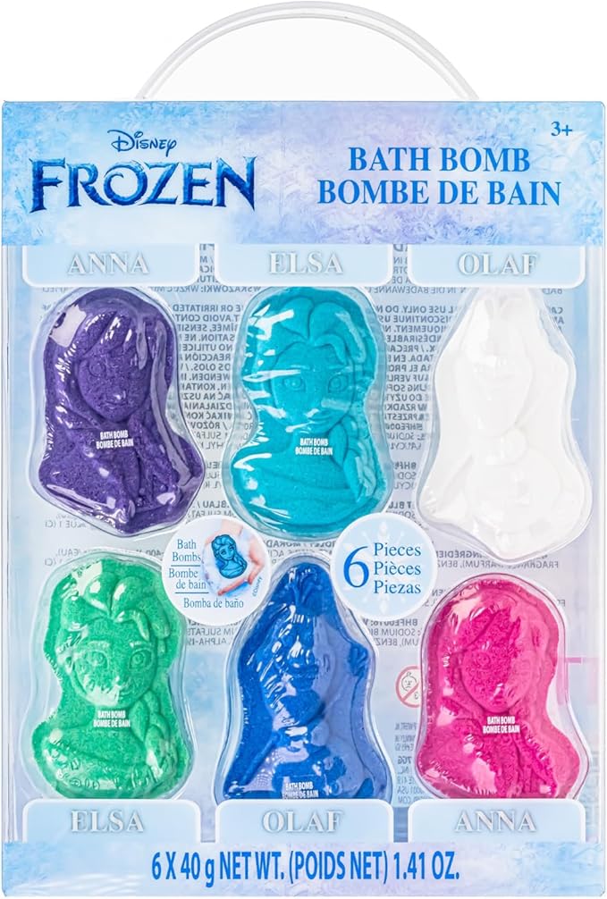 Disney Frozen 6 Pack Berry Scented Bath Bombs - Ages 3+ Character Molded Bath Bombs – Fun & Bright Colors - Great Birthday Gifts, Stocking Stuffers, Slumber Parties, Spa Days & More by Townley Girl