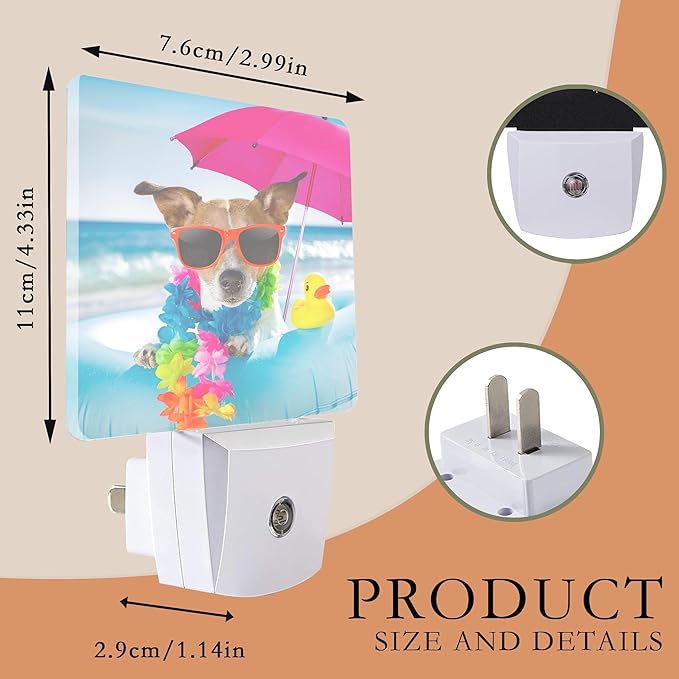 Night Light With Dusk to Dawn Sensor - Funny Dog Design for Kids, Girls, Boys, Women, Men - Room Decor for Hallway, Kitchen, Bathroom, Nursery, Stairs