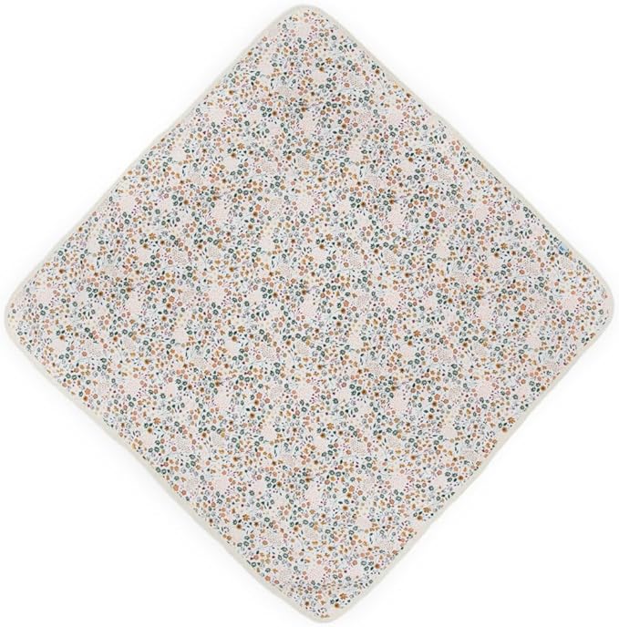 Little Unicorn Premium Infant Hooded Bath Towel| Soft & Absorbent Cotton & Terry Fabric for Newborns (Pressed Petals)