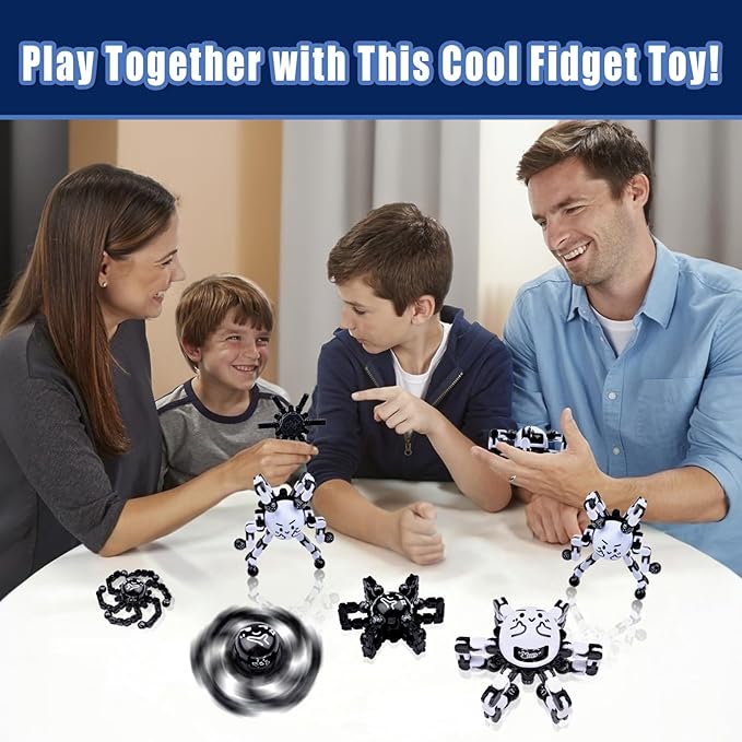 Transformable Fidget Spinners Toys for Adults and Kids,Cool Fingertip Gyros Gifts for Chrismas Birthdays Stocking Stuffers,Teens Sensory Travel Toy for Boy Girls ADHD Autism Relief Stress