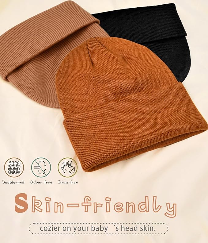 Rosoz Toddler Beanie Boys Girls Baby Knit Warm Beanies Kids Children Winter hat Caps