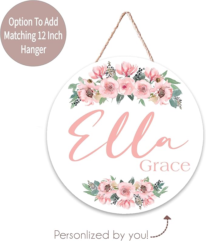 Girls Love A Monogram - Personalzied Custom Pink Floral Baby Blankets for Girls with Name - Personalized Girl Shower Gifts (Pink Blushing 2, 30 X 40 Baby)