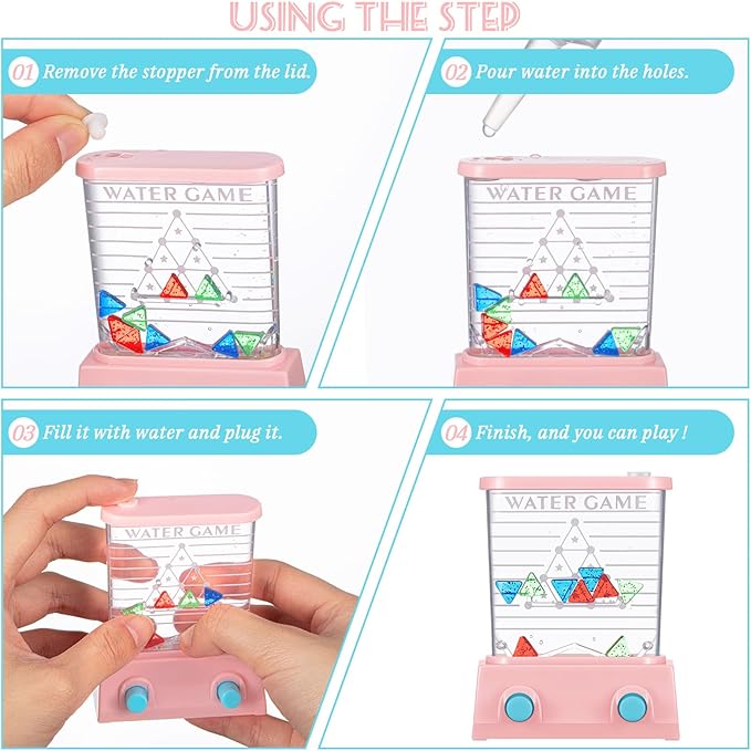 Sumind 10 Pieces Handheld Water Game for Kids Mini Water Ring Toss and Basketball Hoop Toy 90s Retro Mini Games for Goodie Bags Stuffers Birthday Return Gifts Classroom Rewards(Pastel,Lively Style)