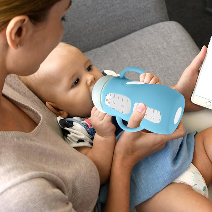 Juome Silicone Sleeves with Handles for Avent Natural Glass Baby Bottle - 3 Pack Anti Breakage Holder for Phillips Avent Baby Bottles, Compatible with Philips Avent Anti Colic Baby Bottles 8 oz