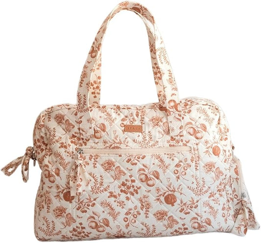 Staya Quilted Duffle Bag - Perfect Travel Companion, Quilted Weekender Bag for Women, (Peaches)