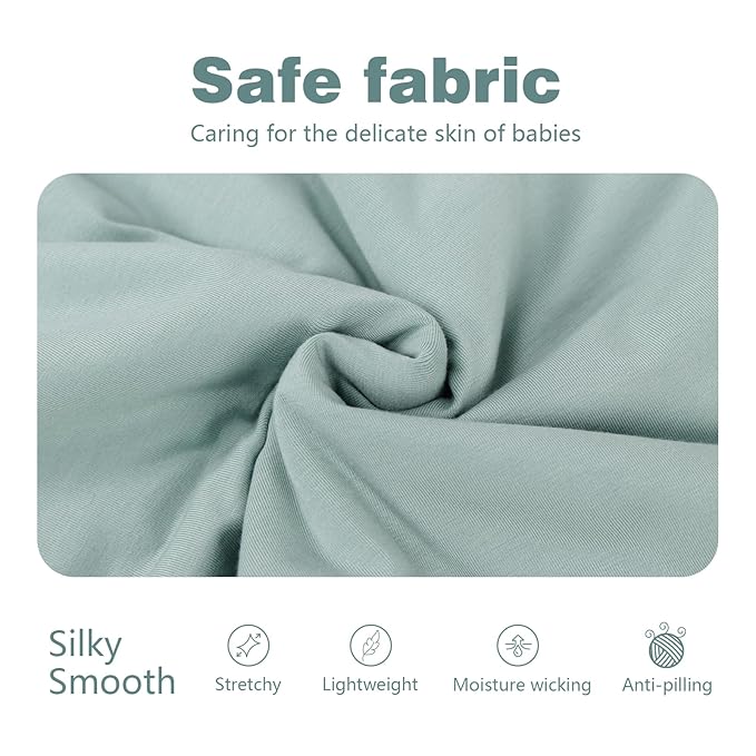 Mosebears Unisex Rayon Made from Bamboo Sleep Sack with 2-Way Zipper,2.5 Tog Baby Winter Sleep Sack (Calm Sage,6-18 Months)