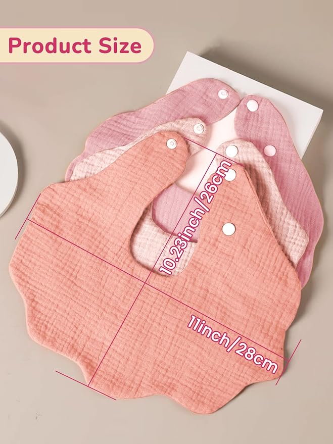 Baby Bibs Muslin Bibs for Baby Girl Boy for Drooling and Teething 10 Pack