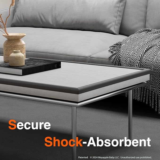 Roving Cove PreFit (Classic) Furniture Edge Corner Protector (Standard 15ft Edge 4 Corners), Baby Proofing Bumper Guards, Onyx Black, Pre-Taped, for Straight Smooth Surfaces