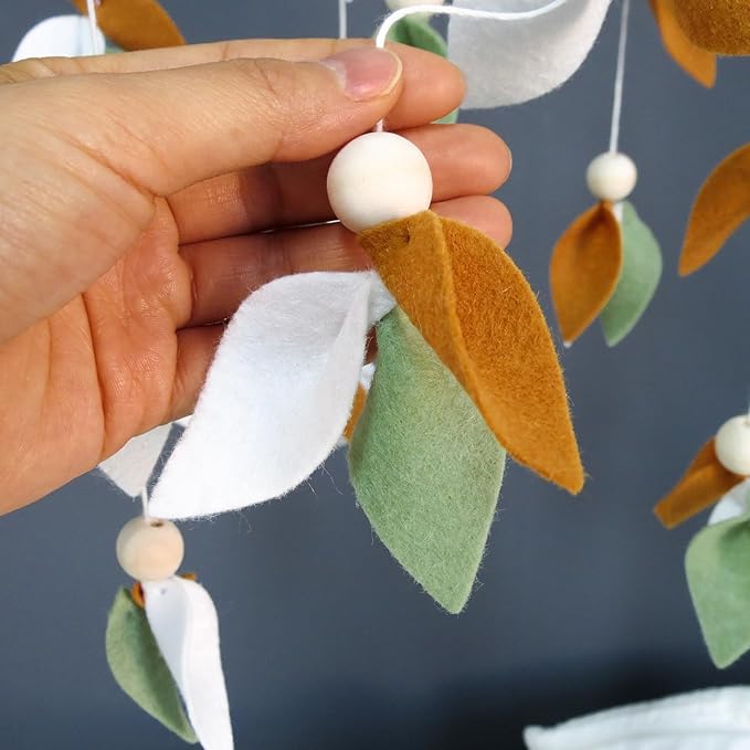 Leaf Crib Mobile, Forest Crib Mobile for Boys & Girls, Forest Baby Mobile for Crib, Woodland Mobile for Crib