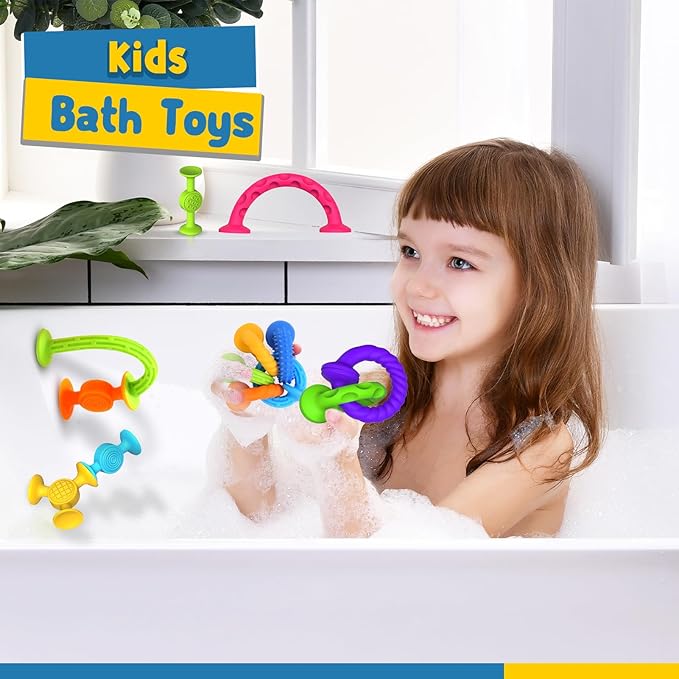 Silicone Suction Cup Toys - 20 Pcs Sensory Bath Toys for Baby Toddlers