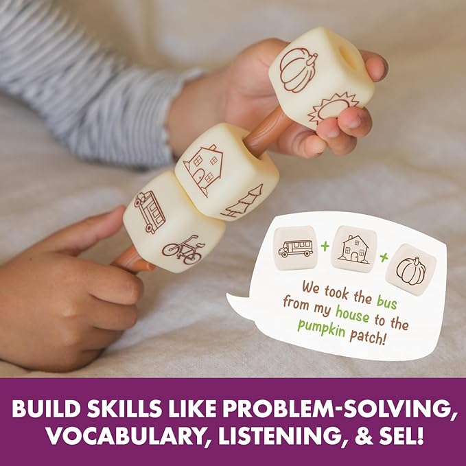 Educational Insights Campfire Chatmallows™ – Creative Story Cubes & Social Skills Activities, Conversation Starter Games, Interactive Storytelling and Sequencing Set for Imaginative Kids Ages 4+