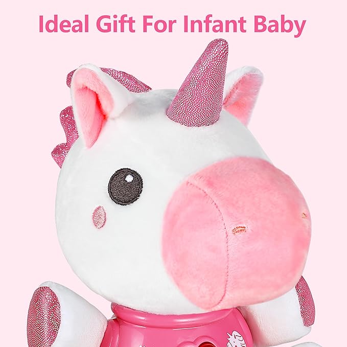 iPlay, iLearn Baby Unicorn Musical Toys, Newborn Girls Gift, Soft Unicorn Plush Stuffed Animal, Infant Light Music Time, 1st Birthday Shower Gift Stuffers for 0 1 2 3 6 9 12 18 Month 1-3 Yrs Toddlers