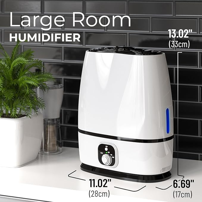 Everlasting Comfort 6L Humidifiers for Bedroom, Quiet 50HR Runtime No-Filter Supersized Cool Mist Humidifier Large Room for Whole House, Plants, Baby Nursery, Allergies, Dry Skin, Congestion, Indoor