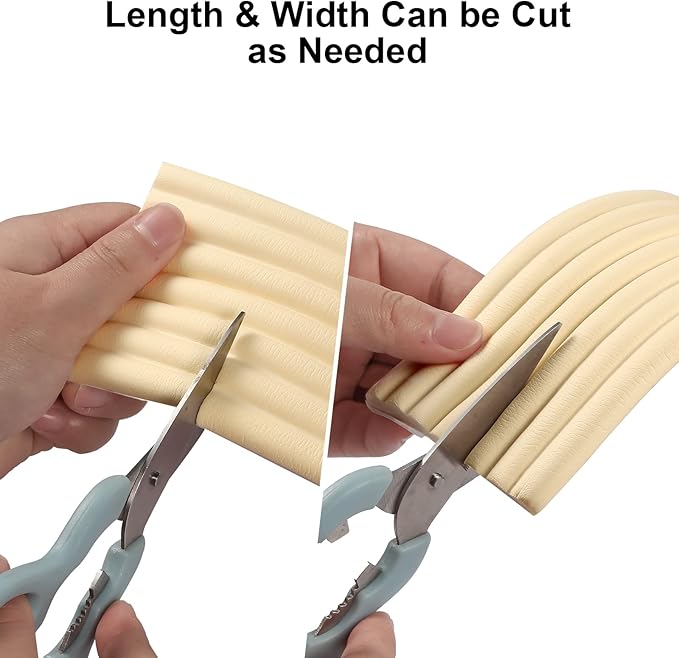 Upgrade Baby Proofing Edge Corner Protector, 16.4ft Edge Guards Padding with 3M Adhesive, Extra-Wide Soft Rubber Foam Padding, Furniture,Sharp Edge Safety Corner Edge Bumper Guard- Beige