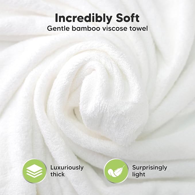 KeaBabies Hooded Baby Towel for Newborn - Viscose Derived from Bamboo Large Baby Bath Towels with Hood for Boys, Girls, Toddler, Extra Absorbent & Soft Newborn Bath Essentials (Crystal, Regular)