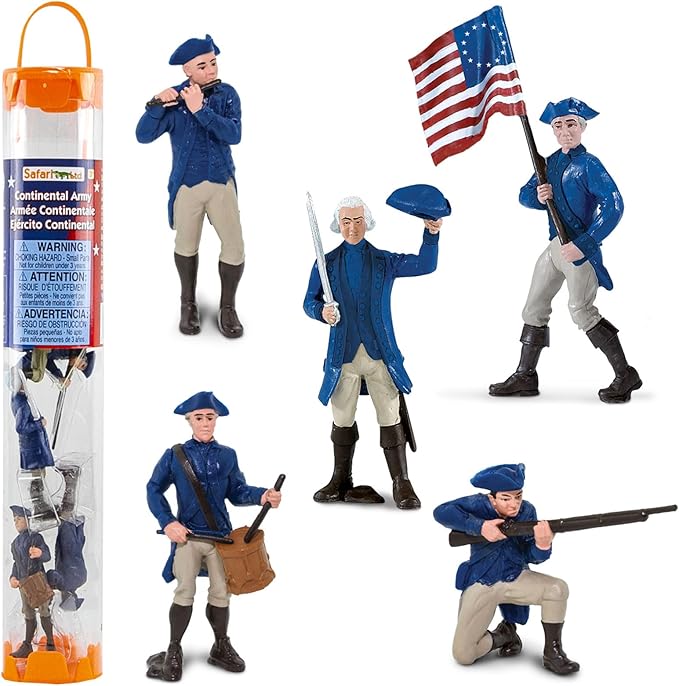 Safari Ltd. Continental Army Designer TOOB - Miniature Revolutionary War Figurines - Educational Toy Set for Boys, Girls, and Kids Ages 3+