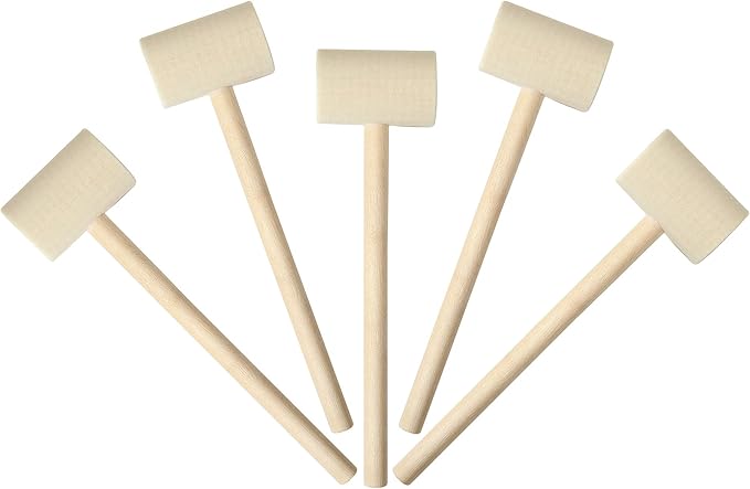 36 Pcs Wooden Hammers for Chocolate, Wood Mallets for Breakable Heart, Small Kids Mallets Crab Hammers