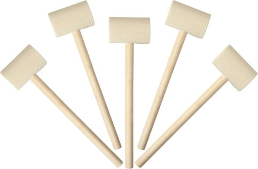 36 Pcs Wooden Hammers for Chocolate, Wood Mallets for Breakable Heart, Small Kids Mallets Crab Hammers