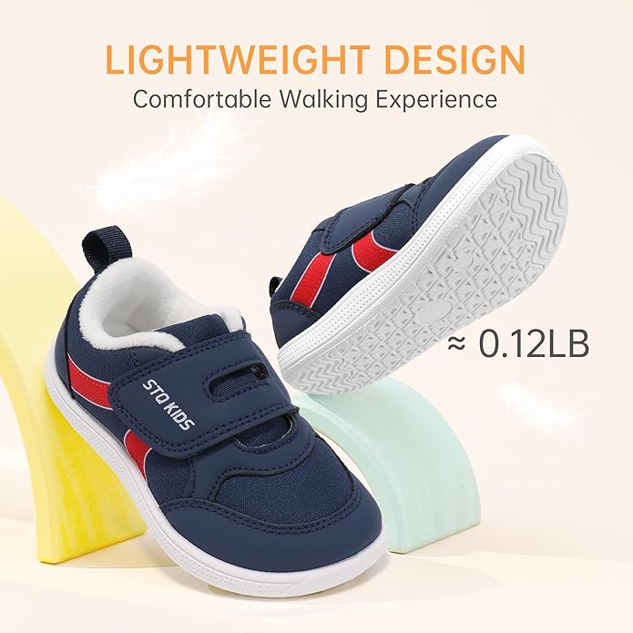 Toddler Wide Toe Box Barefoot Shoes Boys Girls Sneakers Kids Tennis Shoes Preschool Non Slip Lightweight Comfortable First Walking Shoes Running Outdoor Activities