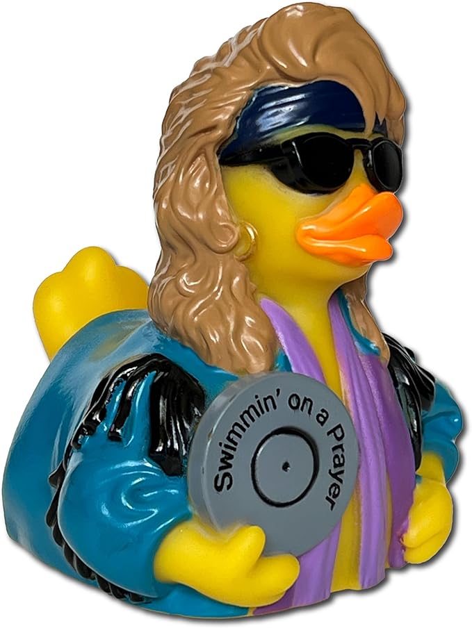 CelebriDucks - Pond Jovial - Swimmin' On A Prayer - Floating Rubber Ducks - Collectible Bath Toy Gift for Kids & Adults of All Ages