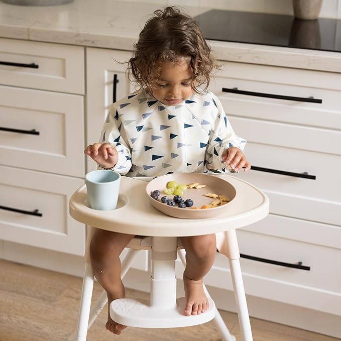 Tiny Twinkle Long Sleeve Bib for Babies & Toddlers – 2 Pack Waterproof Smock Bibs for Eating – Machine Washable & Mess-Proof, Baby Feeding Essential & Shower Must-Have (Cars,Flags,6-24M)