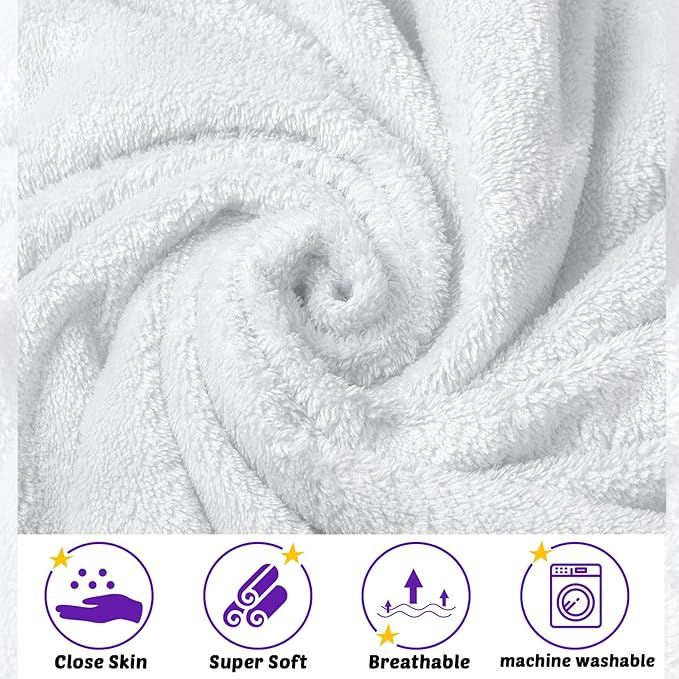 Reginary 4 Pack Baby Hooded Towels Coral Fleece Baby Bath Towels 30 x 30 Inch Soft Absorbent Hooded Bath Blanket for Newborn Toddler Infant Boy Girl Shower Gift Supplies (Beige, Purple)